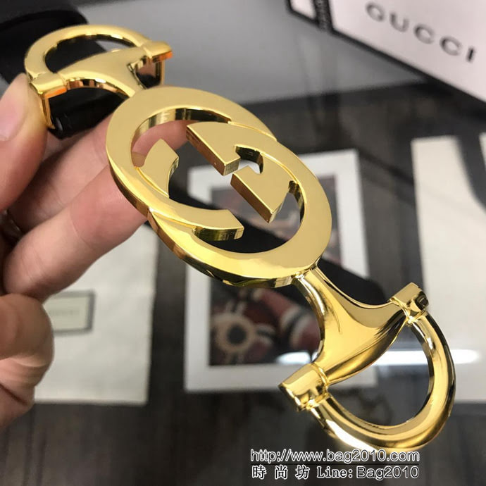 GUCCI古馳 官網新款 正品規格 原單品質 蜂巢底原版扣 雙G馬銜扣 時尚百搭款皮帶  xfp1316